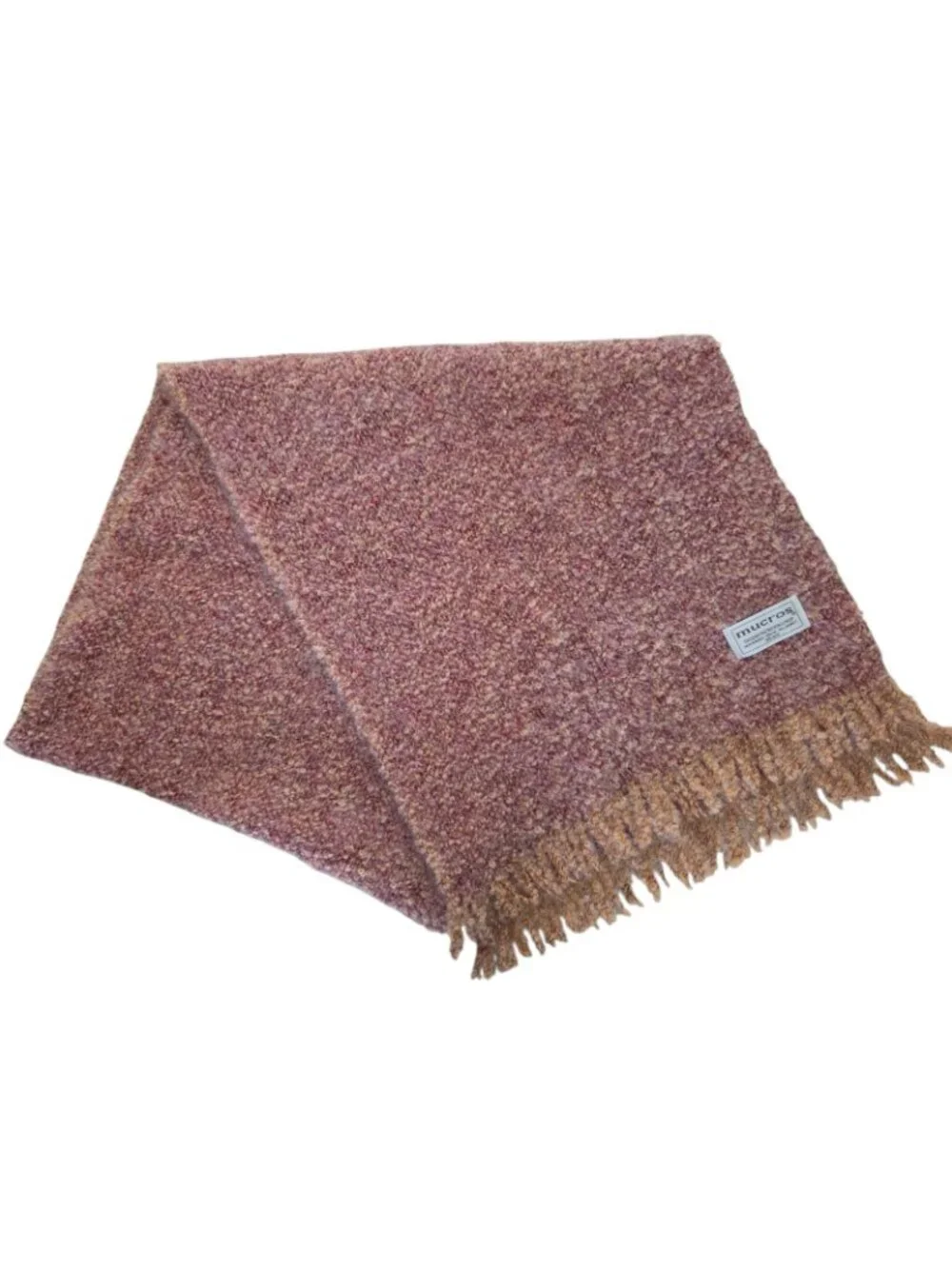 Mucros Weavers Killarney Ireland Soft Wool Blend Scarf Fringe Red Orange New